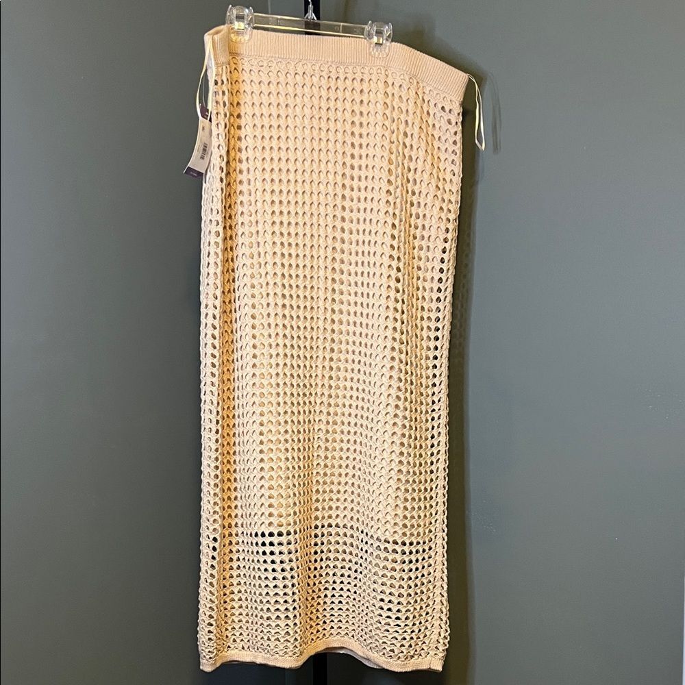 Steve Madden Cream Crochet Midi Skirt